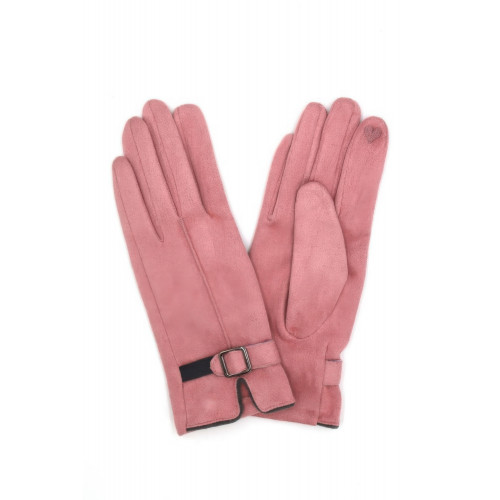 Faux Suede Band Smart Touch Gloves - CC-WH2002368