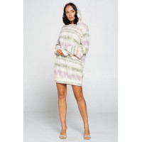 Terry Brushed Print Sweater Dress