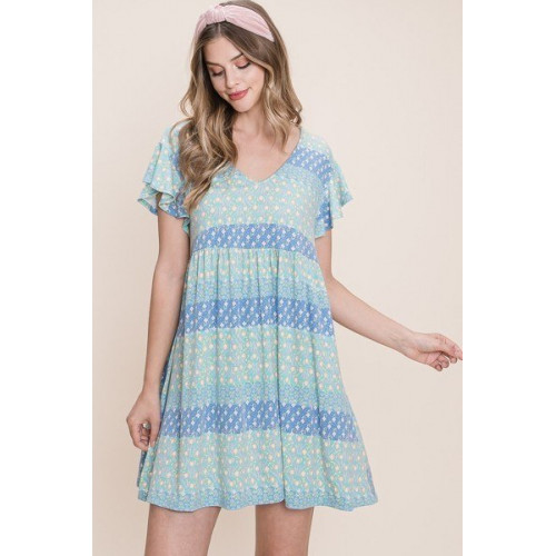Cute And Flirty Floral Printed Babydoll Mini Dress