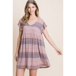 Cute And Flirty Floral Printed Babydoll Mini Dress