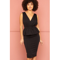 Shimmer Peplum Midi Dress