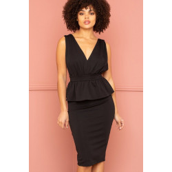 Shimmer Peplum Midi Dress