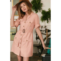 Drop Shoulder With Saist Tie Belted Dress