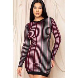Multi-color Striped Ribbed Dress