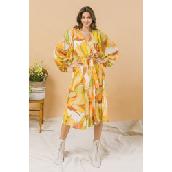 A Printed Woven Midi Dress