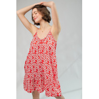 Floral Printed Wool Peach Cami Dress