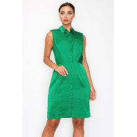 Button-down Pleated Shirt Dress