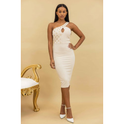 Eyelet With Stud Detailed Fashion Dress