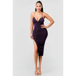 Metallic Glitter Sweetheart Dress