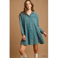 Mineral Wash Cotton Gauze Tiered Dress