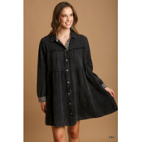 Mineral Wash Cotton Gauze Tiered Dress