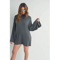 Bell Sleeve Turtle Neck Dress