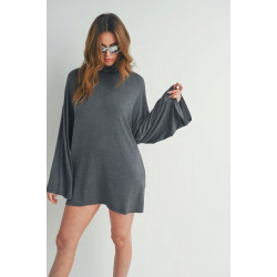 Bell Sleeve Turtle Neck Dress