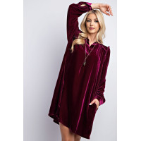 Mini Ruffle Detailing Velvet Dress