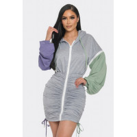 Detachable Zipper Mini Dress