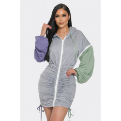 Detachable Zipper Mini Dress