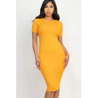 Ribbed Bodycon Midi Dress