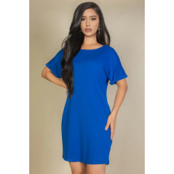 Side Pocket Double Folded Mini Dress