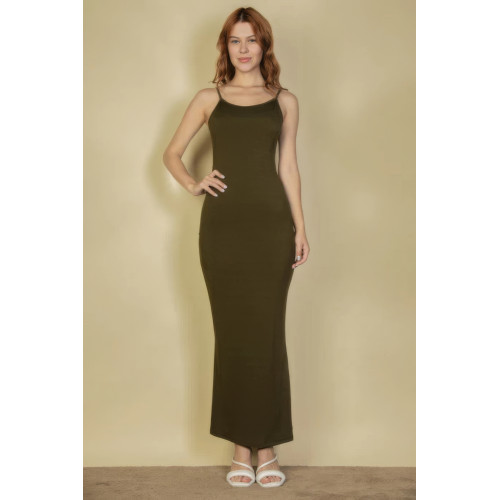 Ribbed Mermaid Hem Camisole Maxi Dress
