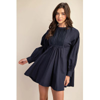 Long sleeve mini dress with lace detail