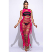 Fringe Cut Out Maxi Dress