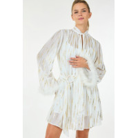Metallic Print Short Dress