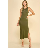 High Neck Side Slit Max Dress