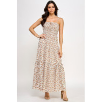 Floral Smocked Ruffle Maxi Dress