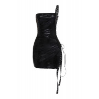 Side Open Lace Up Tube Dress