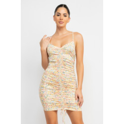 Ruched Floral Cami Dress