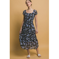 Short Sleeve Floral Maxi Dress