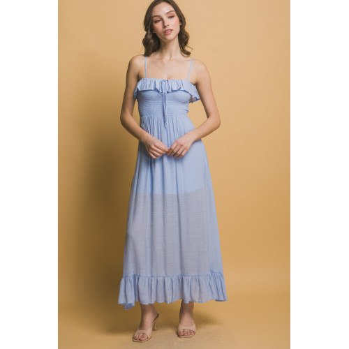 Smocked Ruffle Maxi Dress