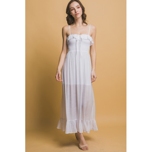 Smocked Ruffle Maxi Dress