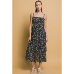 Tiered Midi Floral Dress