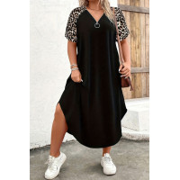 Plus Size Strip Sleeveless Loose Fit Full Dress