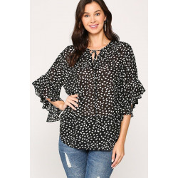 Leopard Printed Crepe Top