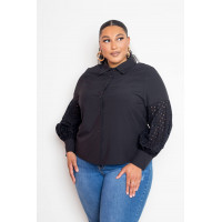Blouse With Punched Sleeves