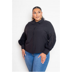 Blouse With Punched Sleeves