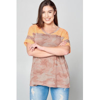 Camouflage Printed Loose-fit Knit Top