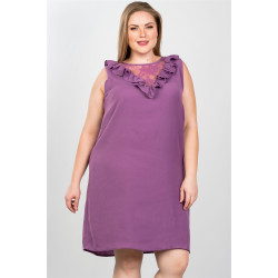 Plus Size Lace Insert Shift Midi Dress