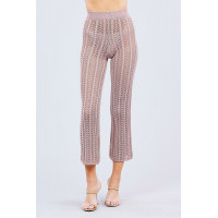 Flare Long Fishnet Sweater Pants