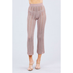 Flare Long Fishnet Sweater Pants