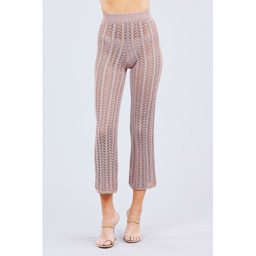 Flare Long Fishnet Sweater Pants