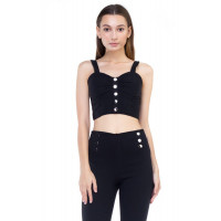 Sweetheart Button Down Crop Top