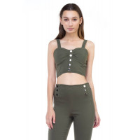 Sweetheart Button Down Crop Top
