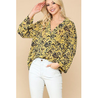 Animal Print Button Down Lapel Collar Shirt With Chest Pocket