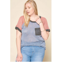 Color-blocked Sweater Knit Top