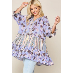 Mix And Match Tassel Tie Peasant Top