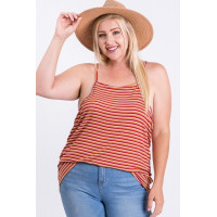 Sleeveless Multi Color Rib Fabric Tank Top