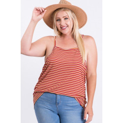 Sleeveless Multi Color Rib Fabric Tank Top
